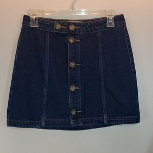 Pacsun LA button up front dark wash skirt